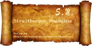 Streitberger Magdolna névjegykártya