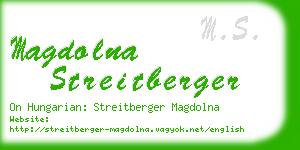 magdolna streitberger business card